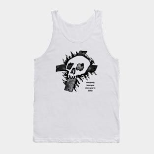 Goth Skull Cross Dead Love original artwork drawing ink tattoo black & white Tank Top